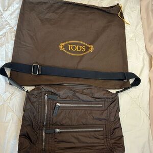TOD'S Brown Nylon Men's Messenger Bag